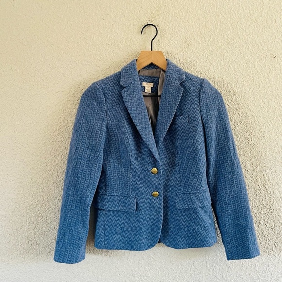 J. Crew Blue Tweed Blazer Jacket - Picture 1 of 13